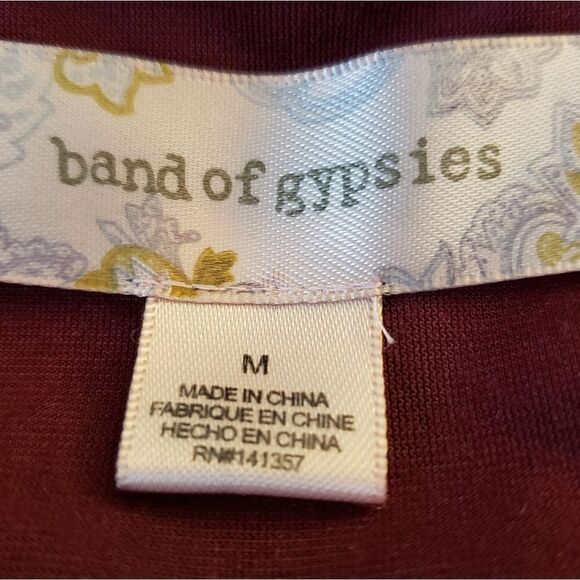 Band of Gypsies Velvet Tie Side Top Sz M - Picture 7 of 9